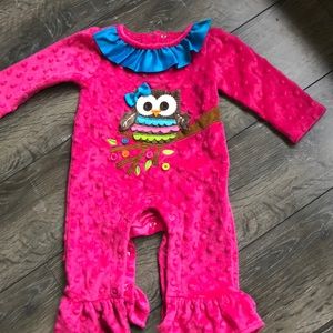 Mudpie baby girl owl outfit